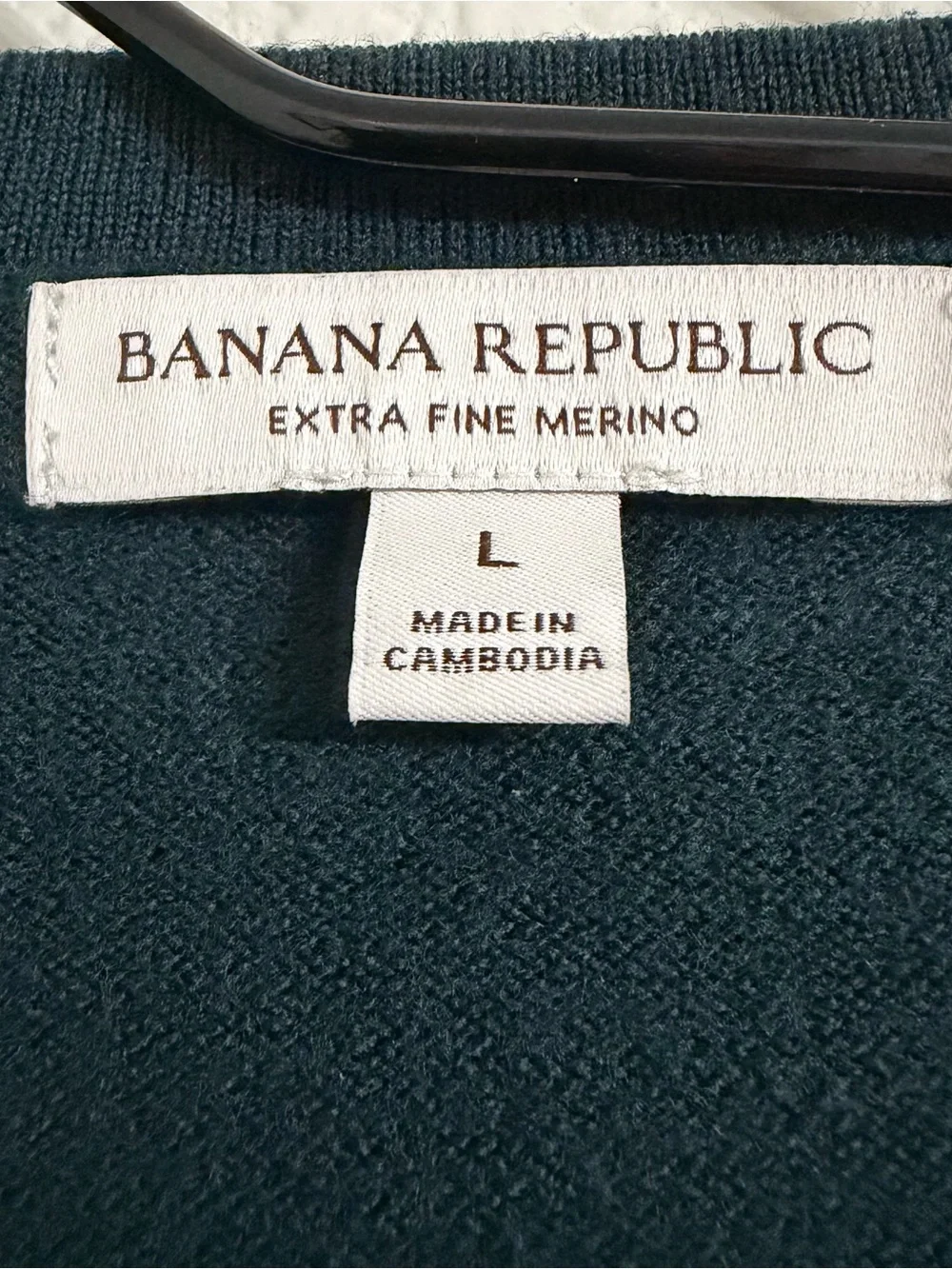 Banana Republic Men’s Dark Green Crewneck Sweater Merino Wool